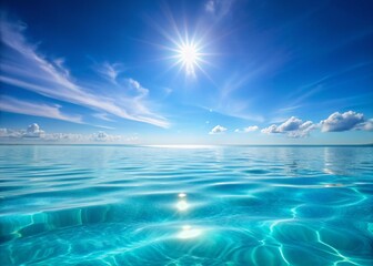 Obraz premium Stunning Azure Ocean Waves - Panoramic Sea Texture for Summer Vibes and Marine Decor