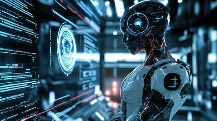 Fototapeta premium Medical cybersecurity. enhancing data safety with ai in healthcare and life insurance