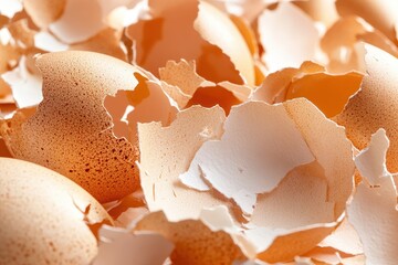 Eggshells scattered on a surface.