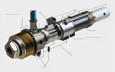 Detailed view of an automotive fuel injector showcasing components and design features for precise engine performance enhancement