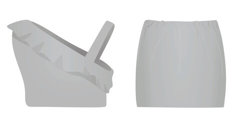 T shirt and mini skirt. vector