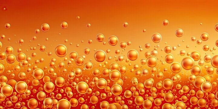 gradient field adorned with orange bubbles Long Shot
