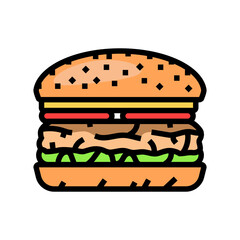 turkey burger food color icon vector. turkey burger food sign. isolated symbol illustration