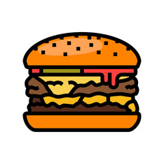 double cheeseburger food color icon vector. double cheeseburger food sign. isolated symbol illustration