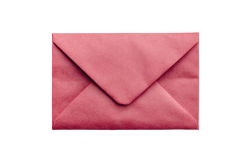 Pink envelope on a white isolated background. Transparent background.