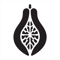 papaya silhouette on white background
