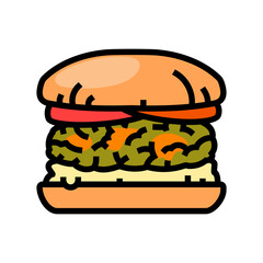 vegan burger food color icon vector. vegan burger food sign. isolated symbol illustration