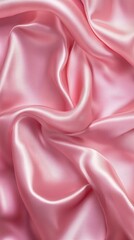 Fototapeta premium Elegant pink silk fabric flowing and forming soft smooth waves, perfect for backgrounds or adding a touch of luxury to designs