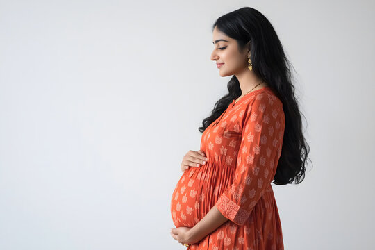 Portrait of a beautiful young Indian pregnant woman