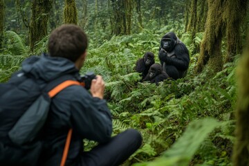 Photographer Captures Gorillas in Lush, Verdant Forest