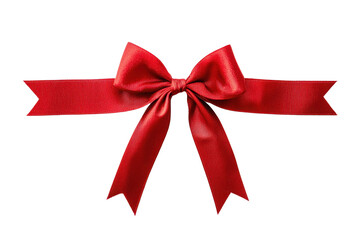 Elegant Red Bow with Ribbon for Gift Wrapping Isolated on White or Transparent Background PNG JPEG