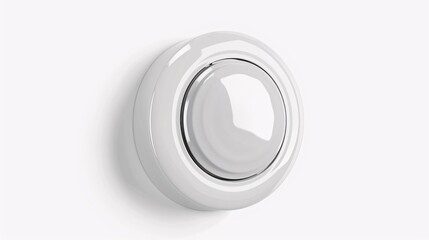 Obraz premium White Plastic Light Switch on White Background