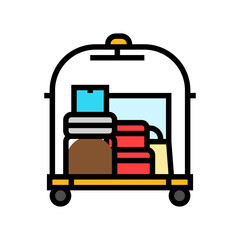 luggage cart hospitality hotel color icon vector. luggage cart hospitality hotel sign. isolated symbol illustration