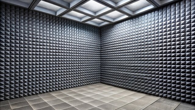 Minimalist soundproof wall with sound absorbing sponge in sound studio
