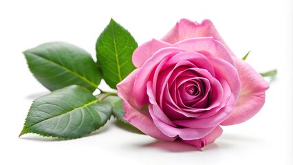 Pink rose flower isolated on white background