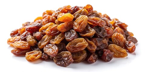 Obraz premium Raisins isolated on white background with clipping path, depth of field
