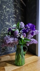 flowers in vase, lilac bouquet