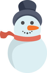 Classic snowman wearing a hat and scarf, bringing the holiday spirit