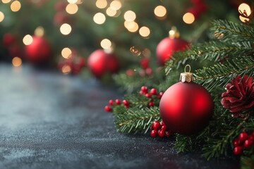 Fototapeta premium Christmas Season Background with Bauble Balls