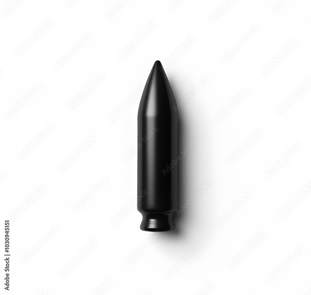 Poster A dark bullet image with a single bullet on white or transparent PNG background for graphic design use.