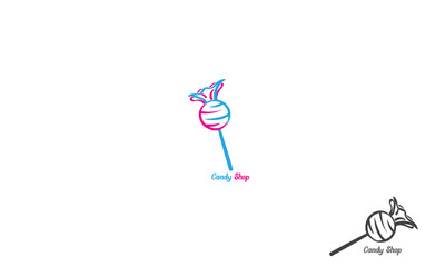 lolipop candy shop cute simple logo