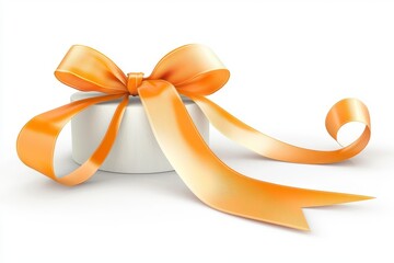 The memory of August in the month of orange. The Multiple Sclerosis Awareness Campaign. An orange ribbon on a white background.