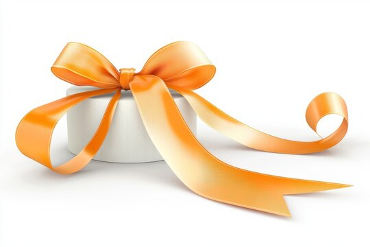 The memory of August in the month of orange. The Multiple Sclerosis Awareness Campaign. An orange ribbon on a white background.