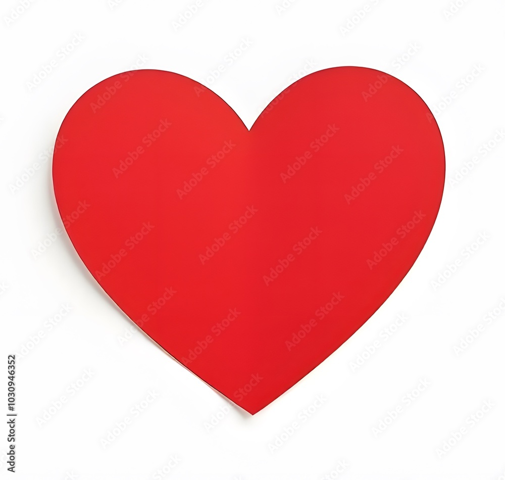 Poster Heart shape sticker with red color is isolated on a white background for better visibility always.