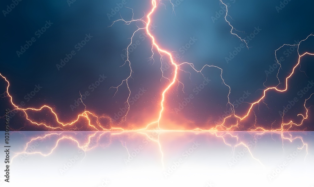 Aufkleber orange lightning is an isolated png image with a blue background on a white or transparent surface c
