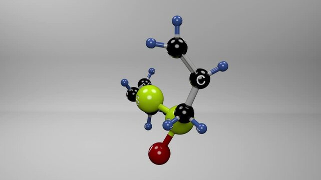 Allicin molecule. Molecular structure with bactericide properties formed when fresh garlic is cut up.