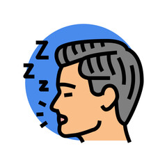 sleep apnea man disease color icon vector. sleep apnea man disease sign. isolated symbol illustration