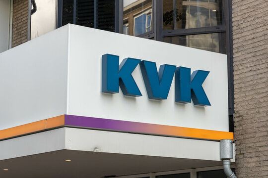 KVK logo. KVK short for "kamer van koophandel" Chamber of Commerce, informs and supports entrepreneurs. Utrecht, the Netherlands. 29 May 2024. 
