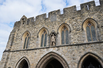 Medieval fortified gatehouse in English city of Southampton. Bargate landmark in UK city 