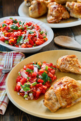 roasted chipotle chicken with a side salad