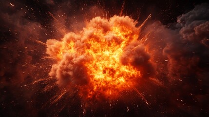 Exploding particles radiating from a central burst, particle explosion, dynamic energy