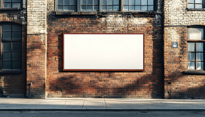 Custom Horizontal Sign on Brick Building Mockup  