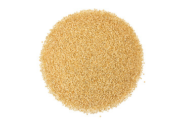 Amaranth grain seeds isolated on white background. Top view. Flat lay
