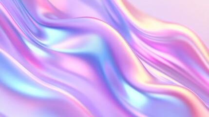 Fototapeta premium Iridescent holographic lines bending and flowing, holographic abstract, futuristic theme