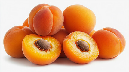 apricots on a white background