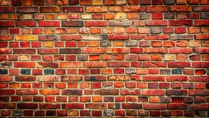 Weathered brick wall with red shades