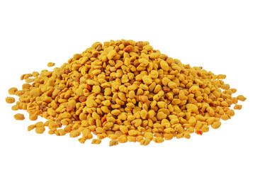 Bee pollen grains isolated on white background