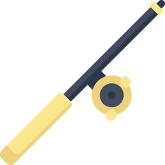 This fishing rod icon represents the concept of angling