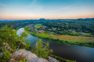 Bastei castle. The Bastei is a rock formation in Saxon Switzerland National Park, near Dresden, Germany