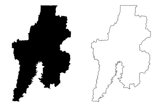Bekasi City (Republic of Indonesia, Java island) map vector illustration, scribble sketch City of Bekasi map
