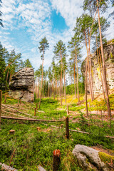 hiking in Jetrichovice steny (Vilemina's wall, behind Rudolf's kamen, Maria's viewpoint) It offers a beautiful view of Jetrichovice in Bohemian Switzerland