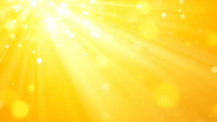 Bright Yellow Light Rays with Soft Bokeh Effect