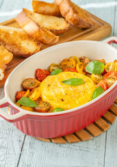 Baked camembert cheese