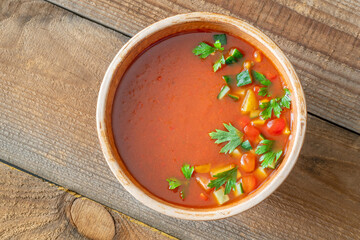 Portion of gazpacho