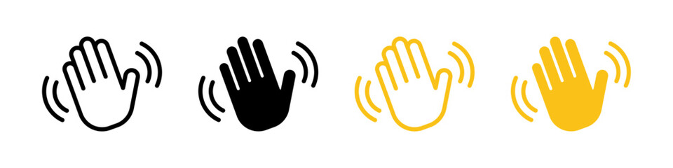 Waving hand icon set