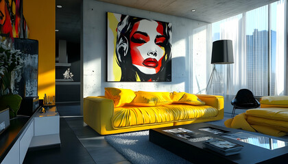 Pop Art Interior, Stylishly Modern with a Dash of Artistic Flair  